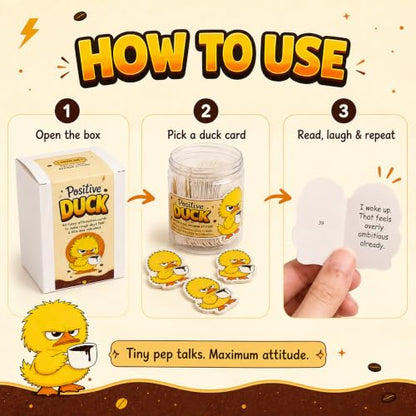 Positive Duck Jar - Funny Sarcastic Duck Cards for Daily Support - Duck Coffee Variation