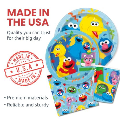 Sesame Street Party Decorations Tableware Set - Elmo Birthday Supplies