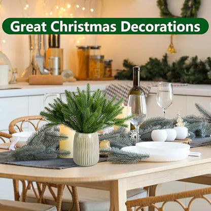 Artificial Pine Needles Branches Garland - 45 Pack, 10.2 x 2.5 Inch Green Holiday Decor