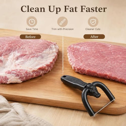 Manual Meat Cutter and Fat Trimmer for Beef Pork Brisket Kitchen Prep