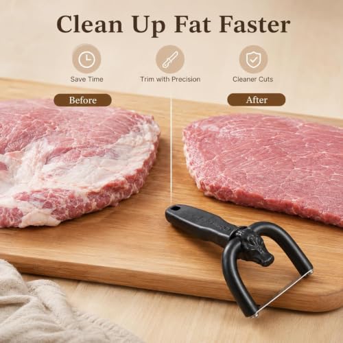 Handheld Fat Trimmer for Beef and Pork - 1PCS Meat Slicer with Stainless Steel Blade