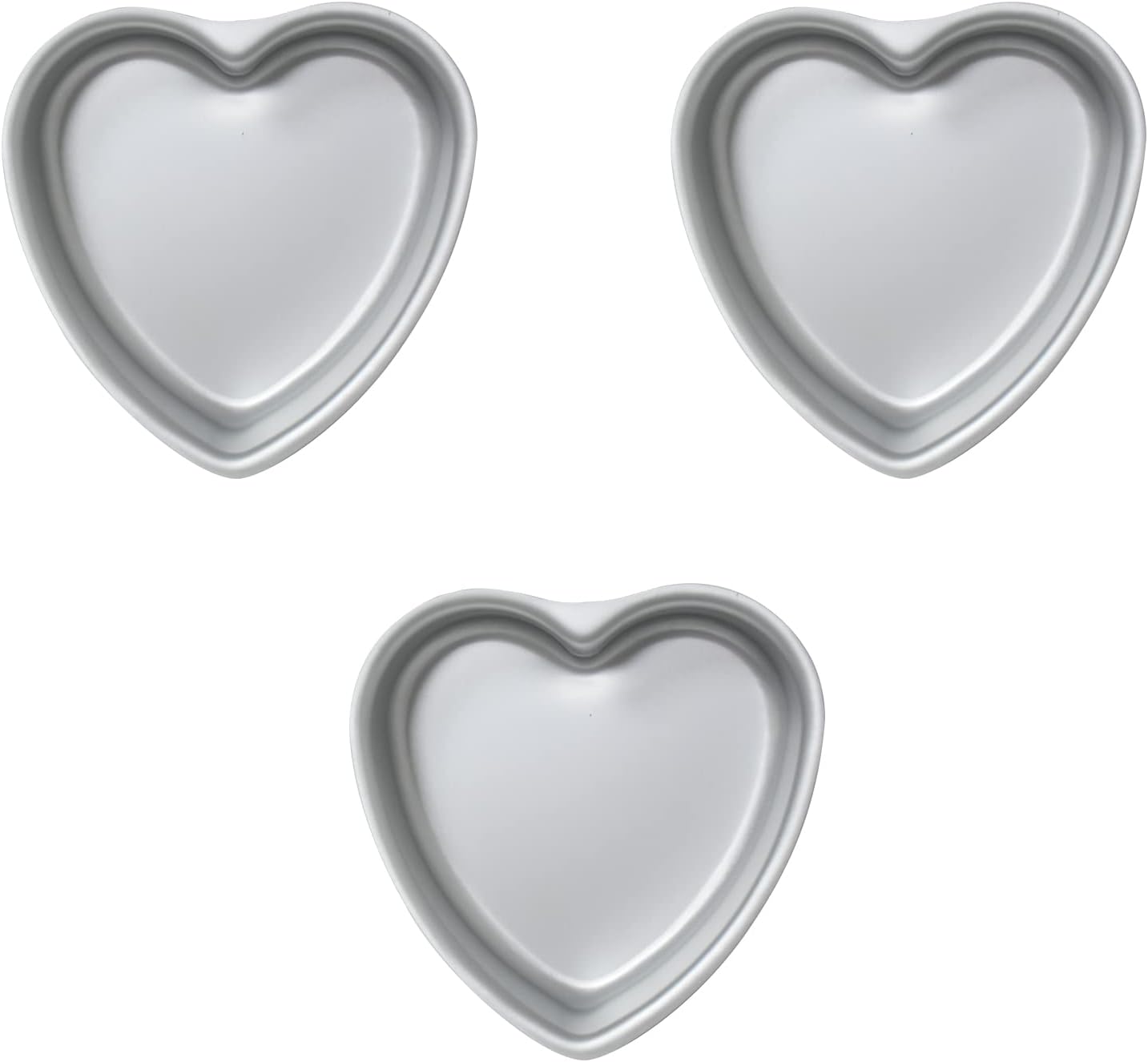 Skiennix Heart-Shaped Cake Pan Set - 6-Inch Aluminum Tins for Weddings & Parties | Set of 3
