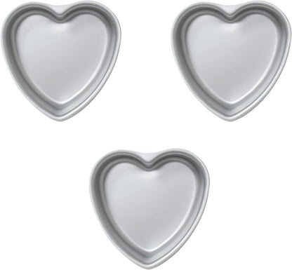 Skiennix Heart-Shaped Cake Pan Set - 6-Inch Aluminum Tins for Weddings & Parties | Set of 3