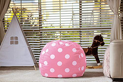 Pink Dot Wekapo Stuffed Animal Storage Bean Bag Chair Cover - XX-Large Kids