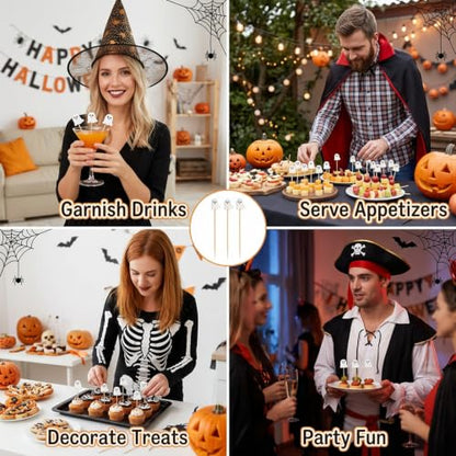Halloween Ghost Cocktail Picks Set of 100 Food & Drink Decorations