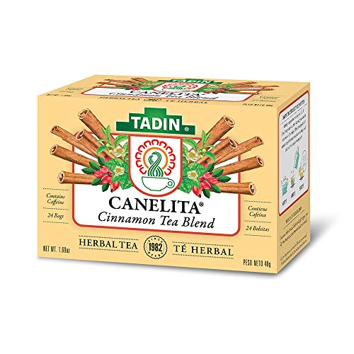 Tadin Canelita Cinnamon Tea Blend. Contains Caffeine. 24 Tea Bags. 1.52 oz. Pack of 3