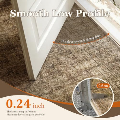 8x10 Brown Neutral Vintage Distressed Area Rug for Bedroom - Washable, Non Slip
