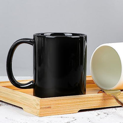 Black Up Yours Middle Finger Mug - Funny Ceramic Coffee Cup - Novelty Gag Gift