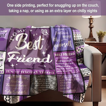 Best Friend Blanket Gifts for Women - Cozy Friendship Gift 50x60in