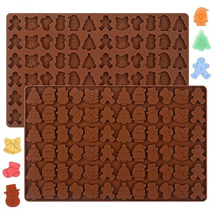 Webake Christmas Silicone Molds - 72 Cavities Holiday Shaped Candy & Fondant, 2 Pcs - Variation of THIS listing