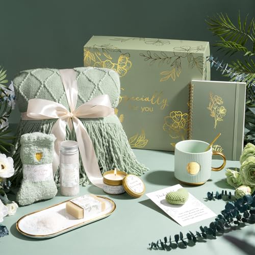 Self Care Gift Box for Women Sage Green - Get Well & Spa Gift Set