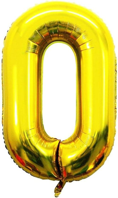 GOER Gold Foil Number 0 Balloons - 42 Inch for Milestone Birthdays & Anniversaries