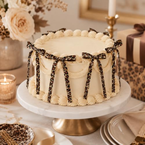 30 Pcs Leopard Cheetah Print Cake Bows Ribbon Party Decor