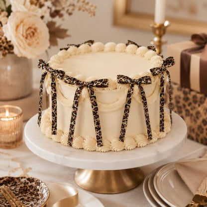 30 Pcs Leopard Cheetah Print Cake Bows Ribbon Party Decor