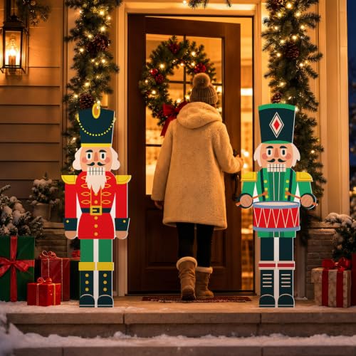 Nutcracker Christmas Cardboard Cutout Standups - 2 Pieces - Holiday Photo Booth Props