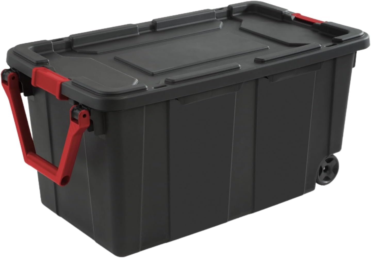 Regine Switzerland 40 Gallon Plastic Storage Bins - Durable Containers with Wheels, Black | 2 Pack
