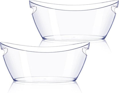 Ice Bucket 2 PCS, Thickened Ice Buckets for Parties, Mimosa Bar Supplies Beverage Tub for Champagne Beer Sparkling Wine Cocktails（5.5L) 16.5 * 7.3 * 6.8inch
