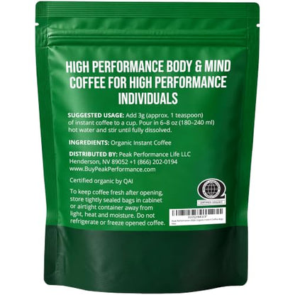 Organic Instant Coffee Low Acid Smooth Taste - USDA Certified