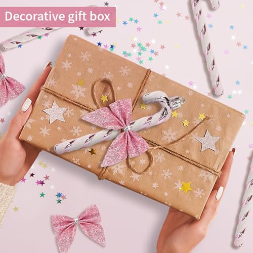 Pink Glitter Candy Cane Christmas Decorations - 12 Pcs Holiday Tree Ornaments