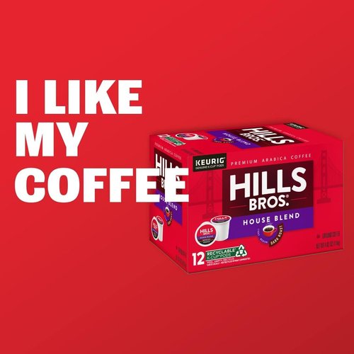 Hills Bros. House Blend Keurig K-Cup Pods for Keurig Brewers – Dark Roast Premium Arabica Blend, Kosher – 1 Pack of 12 Single Serve Pods