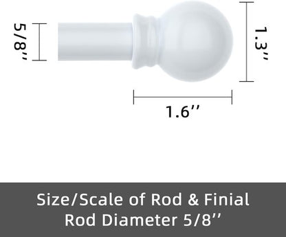 GXOACKJ Curtain Rods - Heavy Duty 5/8 Inch Metal Set | 2 Pack for Windows 32 to 62 Inch