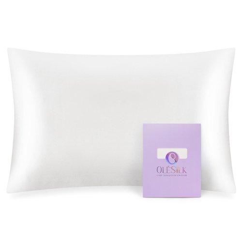 OLESILK Toddler 100% Mulberry Silk Pillowcase, Breathable Soft Smooth for Nursery Kids Night Sleeping, Silk Travel Pillow Cases with Hidden Zipper (1 Pack, Ivory, 13"x18")