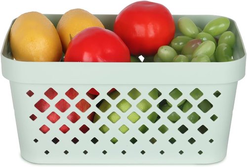 Glad Plastic Baskets - Set of 6 Organizing Bins for Pantry, Bathroom & Linen Closet - 1 Gallon, Sage