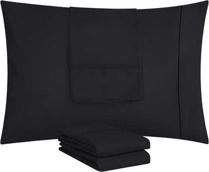 Utopia Bedding King Pillow Cases - 12 Pack Soft Brushed Microfiber - Fade Resistant 20 X 40 Inches | Black