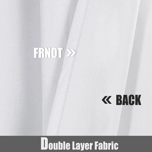 Jubilantex White Full Blackout Curtains Linen Coating Window Curtains Room Darkening Thermal Insulated Grommet Window Treatment Panels 54"x95",2 Pair