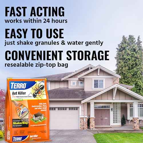 TERRO Ant Killer Plus Multi-Purpose Insect Control for Outdoors - Kills Fire Ants, Fleas, Cockroaches, and Other Crawling Insects - 3lb Shaker Bag - T901-6