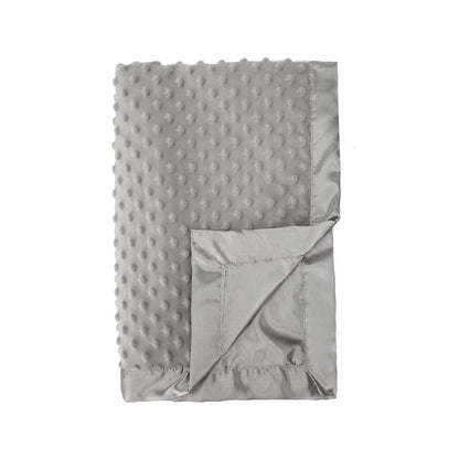 Pro Goleem Grey Elephant Security Blanket - Soft Minky & Satin Baby Blanket for Comfort