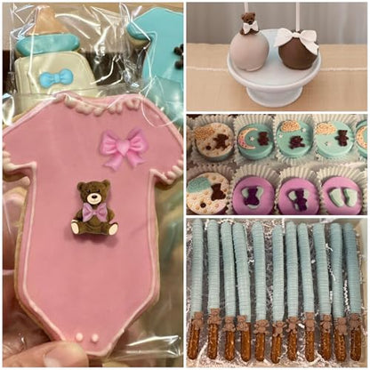 3 Pcs Bear Silicone Mold Set for Cake Decoration and DIY Crafts - Bow + Bears