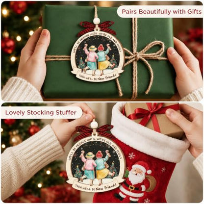 Old Friend Friendship Christmas Ornament 2026 - Wooden Holiday Keepsake