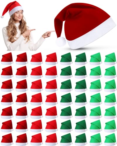 Multicolor Santa Hats Non Woven Christmas Holiday Party Hats - Pack of 100