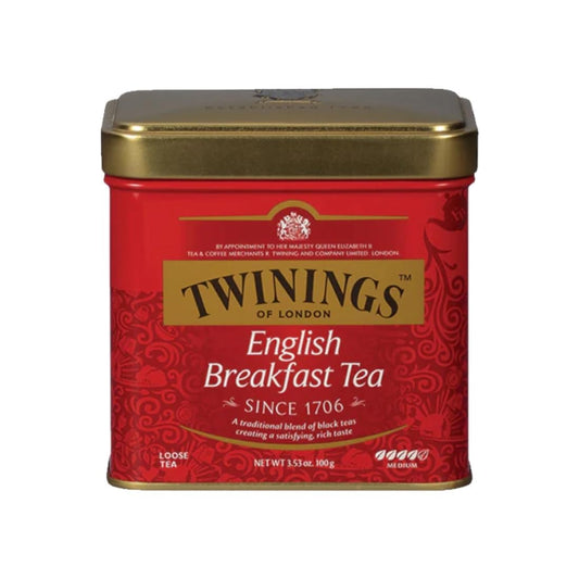 Twinings English Breakfast Loose Tea - Smooth & Robust Black Tea Leaves, 3.53 Oz Tin