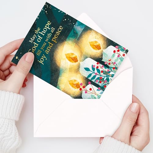 Religious Christmas Cards with Envelopes Set of 20 Joy Peace Scripture