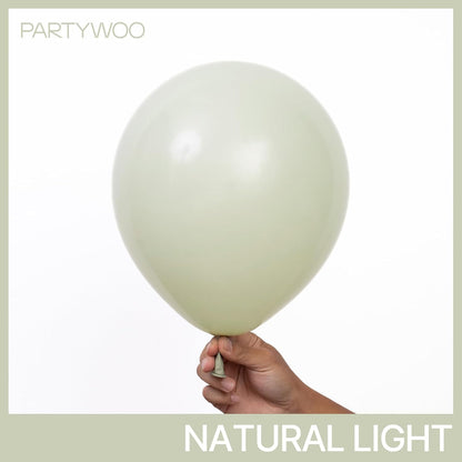 PartyWoo Sage Green Balloons - 50 Pack 12-Inch Boho Dusty Olive Latex Balloons for Events & Celebrations