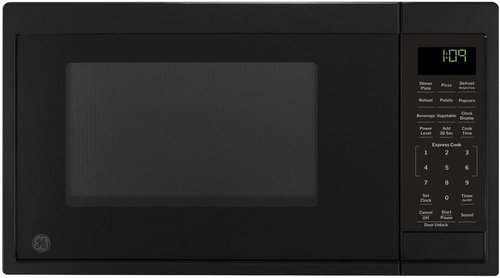 GE Countertop Microwave Oven - Compact 0.9 Cu. Ft. | 900-Watt with 7 Auto Cooking Settings & Child-Lock - Black