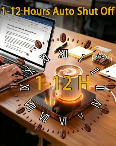 Coffee Mug Warmer for Desk 3.0x11.8 Inch with 1-12H Timer & 3 Temperatures