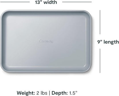 Caraway Nonstick Ceramic Baking Sheet Duo (9x13”) - Non-Toxic, Oven Safe Mini Sheet Pan - Black