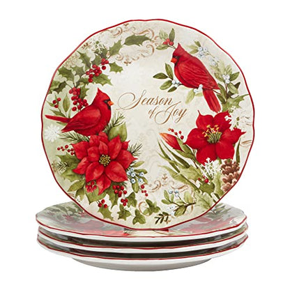 Winter's Medley 16-Piece Dinnerware Set for 4 - Festive Holiday Ceramic Tableware