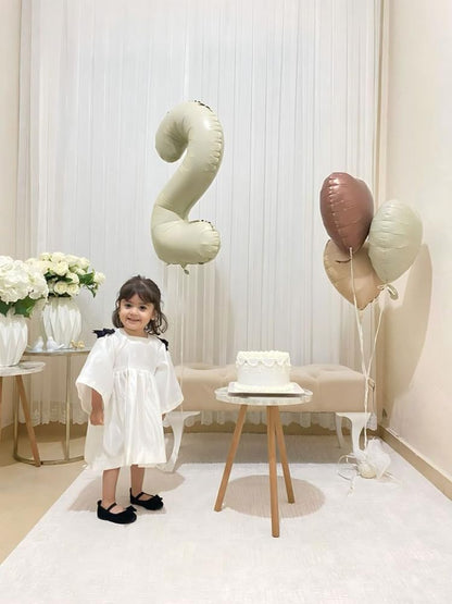 Skiennix 40-Inch Cream White Number Balloons - Perfect for 2nd, 12th, 21st Birthday & Celebration Decor