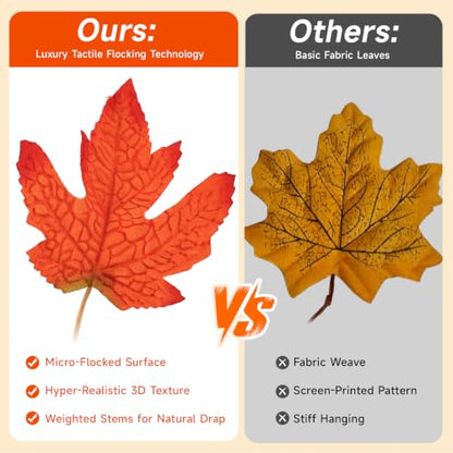 18-Inch Lighted Fall Tree with 48 LEDs, Pumpkins & Maple Leaves - Battery & USB Operated