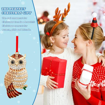 Brown Metal Owl Christmas Ornament for Tree Decoration