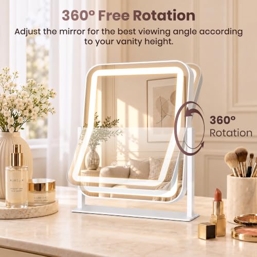 Lighted Vanity Mirror with LED Lights 11.2x14 Dimmable 3 Color Modes