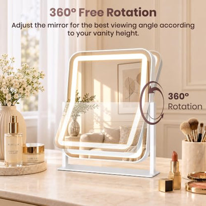 Lighted Vanity Mirror with LED Lights 11.2x14 Dimmable 3 Color Modes