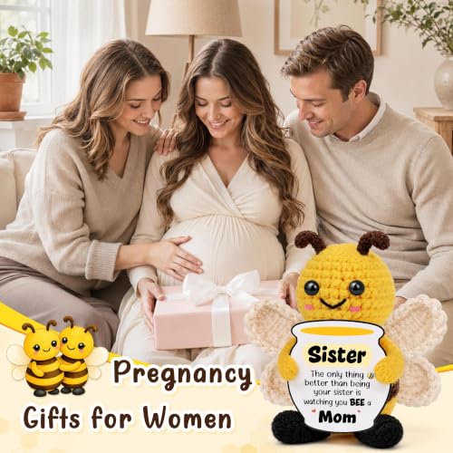 Sister Pregnancy Gift Crochet Bee - New Mom Keepsake for Sister, Baby Shower Present