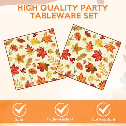 Maple Leaf Fall Thanksgiving Party Tableware Set 40pcs for 20 Guests