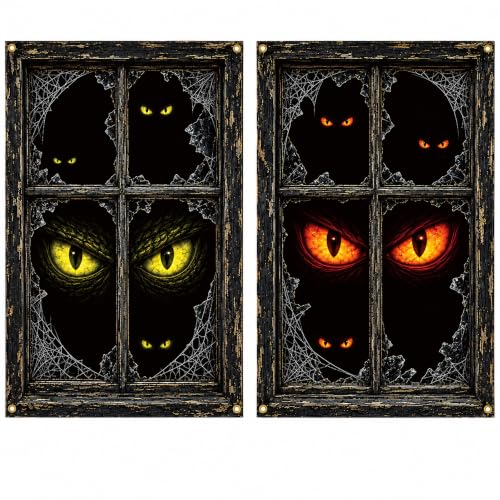 Halloween Monster Eyes Window Cover Set - 2 Pack, 31.5 x 47.2 inches