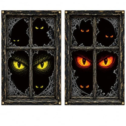 Halloween Monster Eyes Window Cover Set - 2 Pack, 31.5 x 47.2 inches